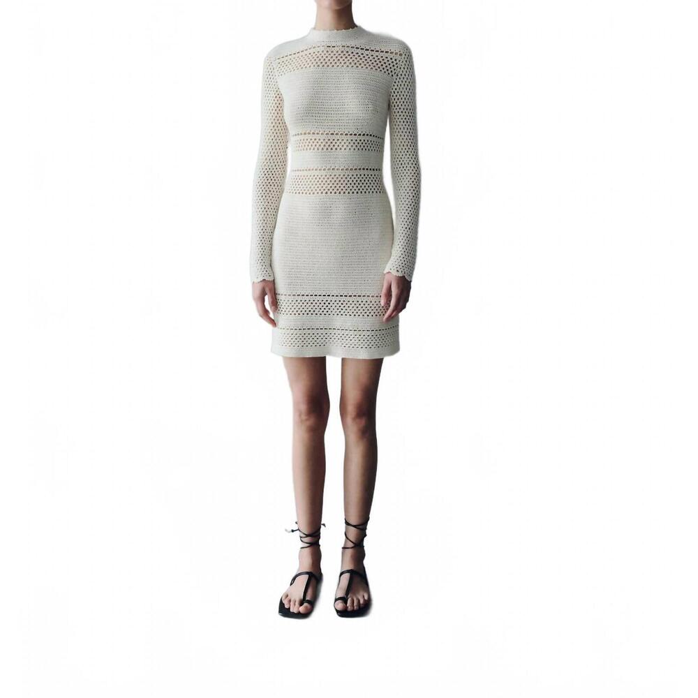 NEW ESCVDO nauta crochet mini dress in ivory